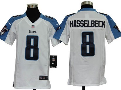 Nike Tennessee Titans #8 Matt Hasselbeck White Game Kids Jersey