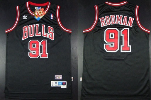 Dennis Rodman #91 Chicago Bulls Champion NBA Black Jersey 44 NEW deadstock NWT