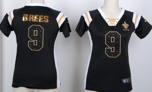 افضل مسدس في العالم Nike New Orleans Saints #9 Drew Brees Drilling Sequins Black ... افضل مسدس في العالم