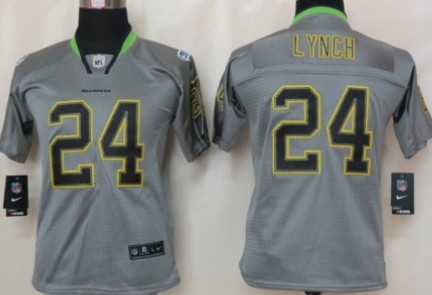 كاريزما Nike Seattle Seahawks #24 Marshawn Lynch Gray Shadow Kids Jersey غادة السمان