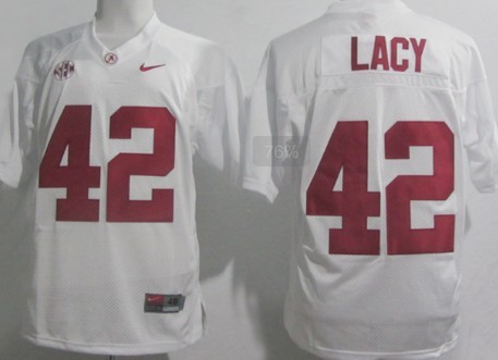 Alabama Crimson Tide #42 Eddie Lacy White Jersey