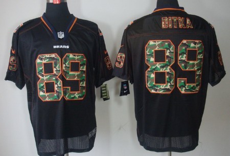 Nike Chicago Bears #89 Mike Ditka Black With Camo Elite Jersey 