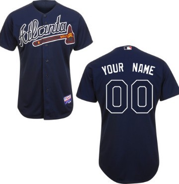 jersey braves customized atlanta navy