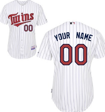 Men's Minnesota Twins Customized White Pinstripe Jersey on sale