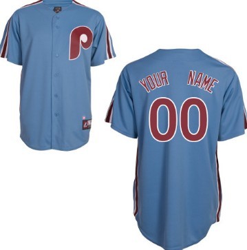 Men's Philadelphia Phillies Customized Blue Throwback Jersey on sale,for  Cheap,wholesale from China