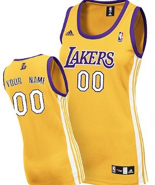 Womens Los Angeles Lakers Customized Yellow Jersey