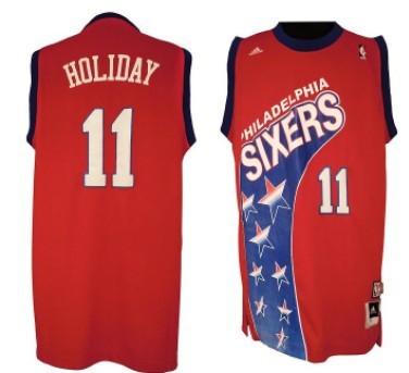 Adidas NBA Men's Philadelphia 76ers Jrue Holiday #11 Swingman Jersey, Red - XL