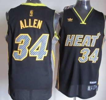 Miami Heat #34 Ray Allen Black/Gray Fadeaway Fashion Jersey on sale,for  Cheap,wholesale from China