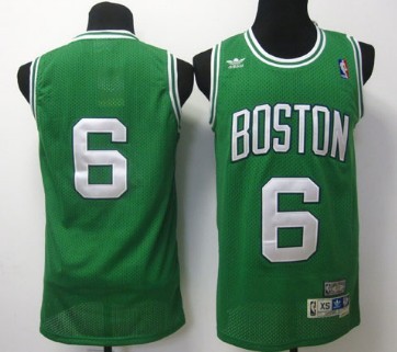 Boston Celtics #6 Bill Russell Green 