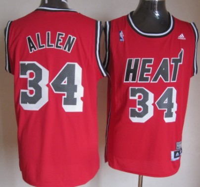 ساونا منزلية Miami Heat #34 Ray Allen ABA Hardwood Classics Swingman Red Jersey ساونا منزلية