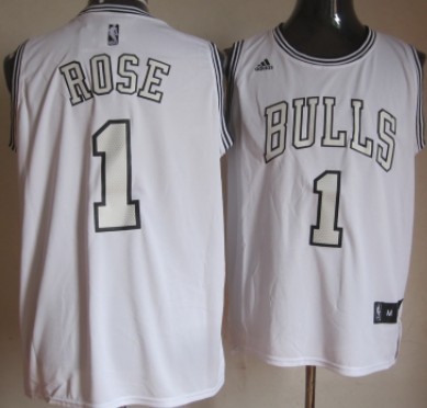 Derrick Rose Chicago Bulls White NBA Jersey