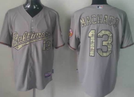 Baltimore Orioles #13 Manny Machado Gray With Camo Jersey on sale,for  Cheap,wholesale from China