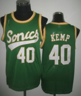 Seattle Supersonics #40 Shawn Kemp 2003-04 Green Swingman Jersey 