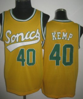 Seattle Supersonics #40 Shawn Kemp 2003-04 Yellow Swingman Jersey