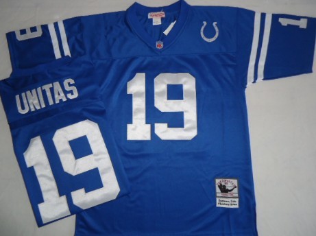 Indianapolisî€ î€€Coltsî€ #19 Johnny Unitas Blue Short-Sleeved Throwback ... Indianapolisî€ î€€Coltsî€ #19 Johnny Unitas Blue Short-Sleeved Throwback ...
