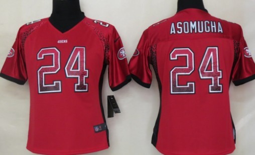 Nike San Francisco 49ers #24 Nnamdi Asomugha Drift Fashion Red Womens Jersey 