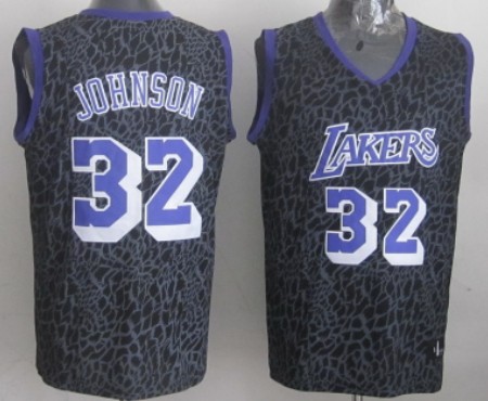 Los Angeles Lakers #32 Magic Johnson Black Leopard Print Fashion ... Los Angeles Lakers #32 Magic Johnson Black Leopard Print Fashion ...