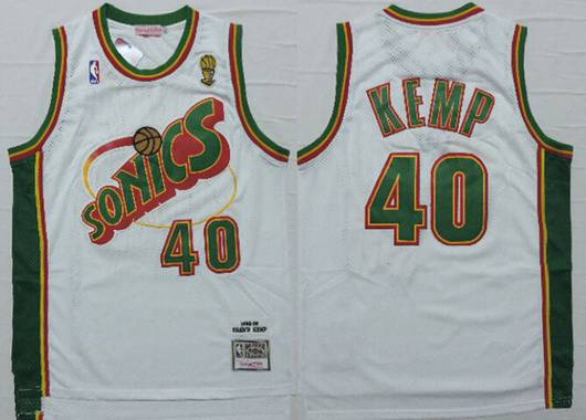 shawn kemp sonics jersey white