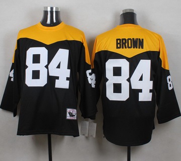 مطعم بطاطس Men's Pittsburgh Steelers #84 Antonio Brown Black 1967 Home Throwback NFL Jersey مطعم بطاطس