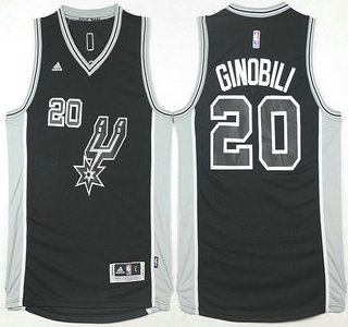 Men's San Antonio Spurs #20 Manu Ginobili Revolution 30 Swingman 2015-16 New Black Jersey Men's San Antonio Spurs #20 Manu Ginobili Revolution 30 Swingman 2015-16 New Black Jersey