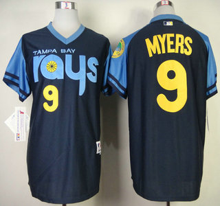 Tampa Bay Rays #9 Wil Myers 1970's Turn Back The Clock Navy Blue