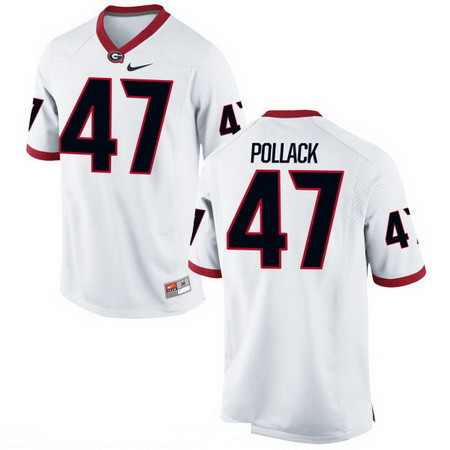 Men's Georgia Bulldogs #47 David Pollack White Stitched College Football 2016 Nike NCAA Jerse Men's Georgia Bulldogs #47 David Pollack White Stitched College Football 2016 Nike NCAA Jerse
