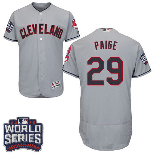 Men's Cleveland Indians #29 Satchel Paige Gray Road 2016 World Series Patch  Stitched MLB Majestic Flex Base Jersey on sale,for Cheap,wholesale from  China