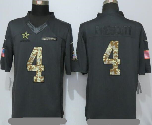 Dallas Cowboys Dak Prescott #4 Nike Limited Salute To Service Jersey
