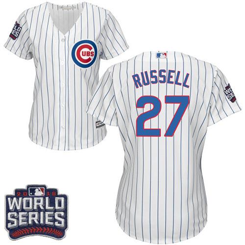 Cubs #41 John Lackey White(Blue Strip) Home 2016 World Series Bound Women's Stitched MLB Jersey Cubs #41 John Lackey White(Blue Strip) Home 2016 World Series Bound Women's Stitched MLB Jersey