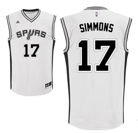 Men's San Antonio Spurs #17 Jonathon Simmons White Stitched NBA Adidas Revolution 30 Swingman Jersey Men's San Antonio Spurs #17 Jonathon Simmons White Stitched NBA Adidas Revolution 30 Swingman Jersey