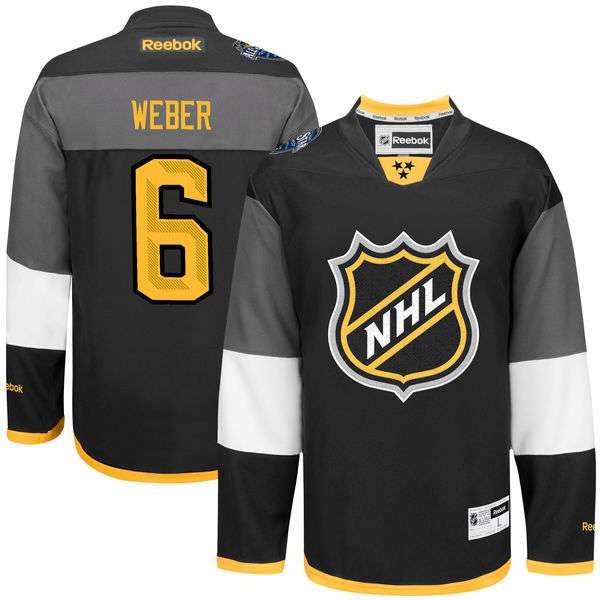 Men's NHL #6 Shea Weber Black Reebok 