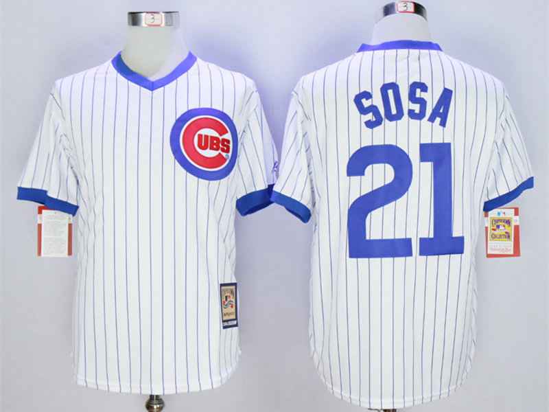 21 SAMMY SOSA Chicago Cubs MLB OF Blue Throwback Jersey