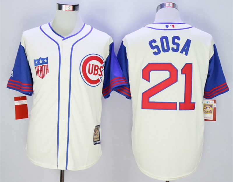 Men's Chicago Cubs #21 Sammy Sosa Cream 1942 Turn Back The Clock Jersey on  sale,for Cheap,wholesale from China