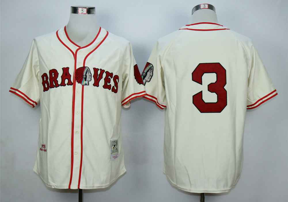 Men's Atlanta Braves #3 Babe Ruth Cream 1935 Throwback Jersey on sale,for  Cheap,wholesale from China