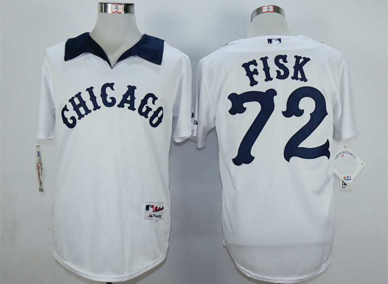 Men's Chicago White Sox #72 Carlton Fisk White 1976 Turn Back The Clock  Jersey on sale,for Cheap,wholesale from China