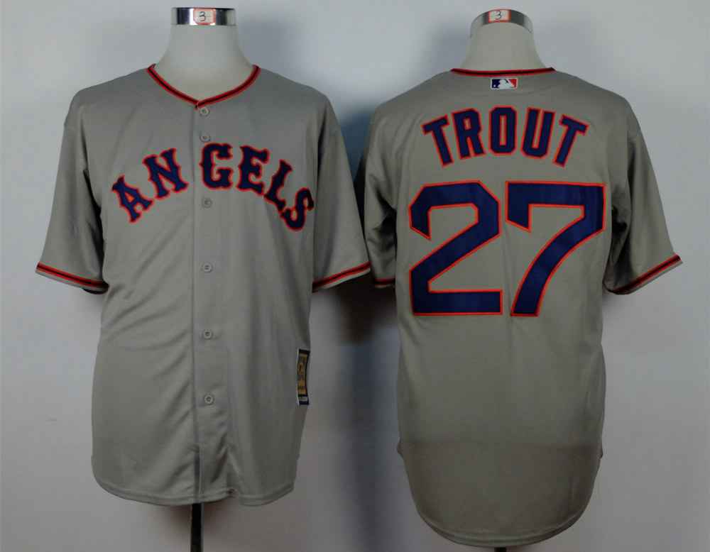 Men's LA Angels Of Anaheim 27 Mike Trout White 1980 Turn Back The