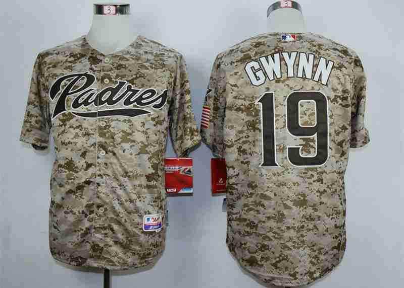 Men's San Diego Padres #19 Tony Gwynn Camo Cool Base Jersey on