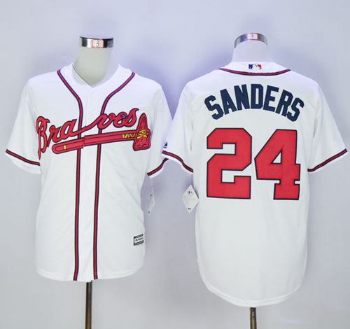 At Auction: MLB Atlanta Braves Nike #24 Sanders Jersey - Mens Medium