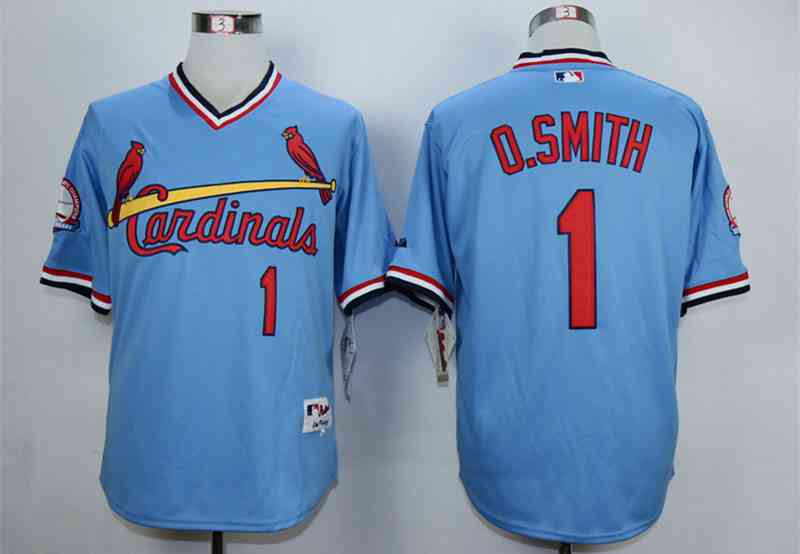 Men's St. Louis Cardinals #1 Ozzie Smith Blue 1982 Turn Back The