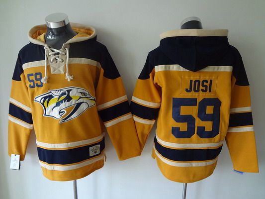 قز عينين Old Time Hockey Nashville Predators #12 Mike Fisher Yellow Hoodie ... قز عينين