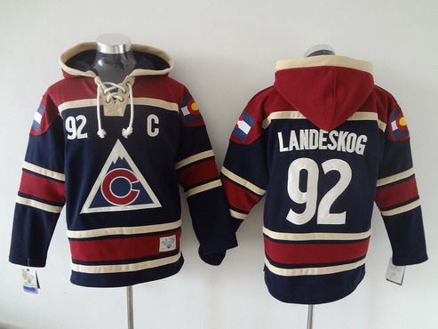 New NHL Colorado Avalanche old time jersey style midweight cotton hoodie men  XXL