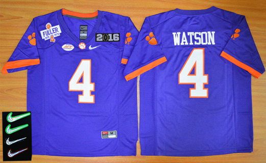 Men's Clemson Tigers #4 Deshaun Watson Purple 2016 Playoff Rose