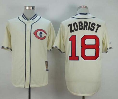 Men's Majestic Chicago Cubs #17 Kris Bryant Authentic Cream/Blue 1942 Turn  Back The Clock MLB