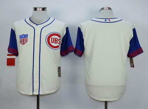 Men's Chicago Cubs Blank Cream 1942 Majestic Cooperstown