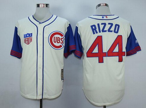 Men's Chicago Cubs #44 Anthony Rizzo Cream 1942 Majestic