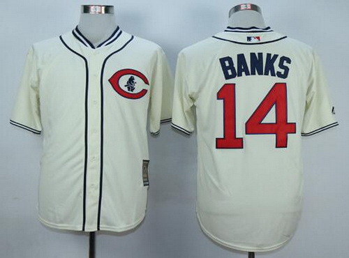 Cubs Vintage Throwback 1942 Jersey. Ernie Banks #14