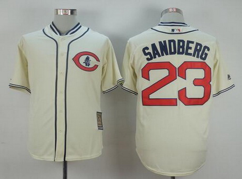 Men's Chicago Cubs #23 Ryne Sandberg Retired Cream 1929 Majestic  Cooperstown Collection Throwback Jersey on sale,for Cheap,wholesale from  China