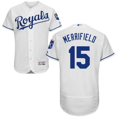 Men's Kansas City Royals #15 Whit Merrifield White Home 2016