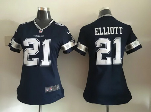 women's dallas cowboys ezekiel elliott nike navy alternate game jersey