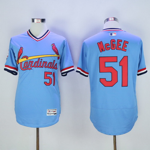 Men's St. Louis Cardinals #51 Willie McGee Authentic Blue